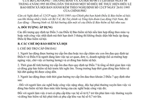 Thông tư 06/TT-LĐTBXH Điều lệ bảo hiểm xã hội hướng dẫn Nghị định 12/CP