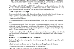 Thông tư 08/LĐTBXH-TT hướng dẫn Công tác huấn luyện an toàn vệ sinh lao động