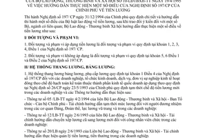 Thông tư 10-LĐTBXH-TT tiền lương hướng dẫn Nghị định 197/CP