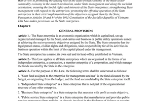 Law No. 39-L/CTN2 of April 20, 1995, on state enterprises