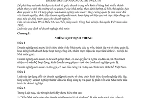 Luật Doanh nghiệp Nhà nước 1995 39-L/CTN