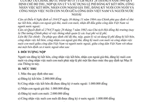 Thông tư liên bộ 33-TT/LB thu, nộp quản lý lệ phí đăng ký kết hôn, công nhận kết hôn, nhận con ngoài giá thú công dân Việt Nam và nước ngoài