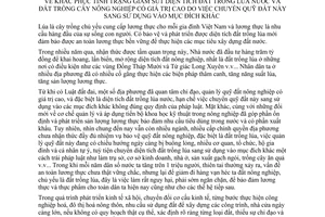 Chỉ thị 247-TTg khắc phục giảm sút diện tích đất trồng lúa nước đất trồng cây nông nghiệp giá trị cao việc chuyển quỹ đất sang mục đích khác