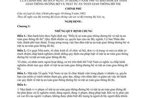 Nghị định 36-CP bảo đảm an toàn giao thông đường bộ và trật tự an toàn giao thông đô thị