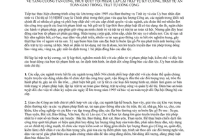 Chỉ thị 08/CT.UB năm 1995 truy quét tội phạm lập lại trật tự kỷ cương an toàn giao thông công cộng