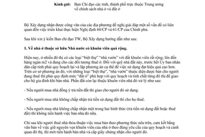 Công văn 806/BXD-QLN hướng dẫn thực hiện NĐ 60/CP và 61/CP