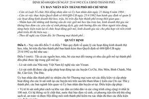 Quyết định 3325/QĐ-UB-KT sửa đổi quy định quản lý hoạt động kinh doanh thịt heo, trâu, bò địa bàn thành phố sửa đổi Quyết định 688/QĐ-UB