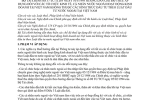 Thông tư 37-TC/TCT chế độ thuế tổ chức kinh tế cá nhân nước ngoài hoạt động kinh doanh tại việt nam không theo luật đầu tư nước ngoài