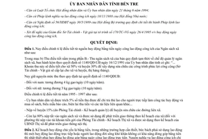 Quyết định 534/QĐ-UB 1995 điều chỉnh quản lý sử dụng nguồn thu ngày công lao động công ích Bến Tre