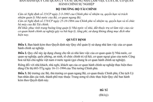 Quyết định 399-TC/QLCS Quy chế quản lý sử dụng nhà làm việc cơ quan hành chính sự nghiệp