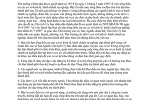 Chỉ thị 22/CT-UB-KT tổng điều tra cơ sở kinh tế, hành chánh sự nghiệp thành phố Hồ Chí Minh thời điểm 01/7/1995