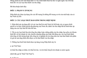 Hiệp định tránh đánh thuế hai lần ngăn ngừa trốn lậu thuế giữa Việt Nam Na-uy