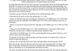 Chỉ thị 04-CT/KHKT chấn chỉnh quản lý nhãn hiệu hàng hoá