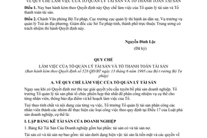 Quyết định 528-QĐ/BT quy chế làm việc Tổ quản lý tài sản và Tổ thanh lý tài sản