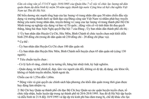 Chỉ thị 30/CT-UB-NCVX tổ chức lực lượng diễu binh kỷ niệm 50 năm thành lập nước CHXHCN Việt Nam Thủ đô Hà Nội