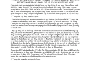 Chỉ thị 368-TTg thực hành tiết kiệm,chống lãng phí cơ quan nhà nước, lực lượng vũ trang, đoàn thể doanh nghiệp nhà nước