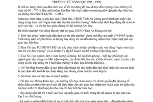 Chỉ thị 15/CT.UB tuyên truyền Ngày toàn dân đưa trẻ em đến trường từ 1995-1996 An Giang