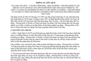 Thông tư liên tịch 125/TT-LB hướng dẫn nhiệm vụ tổ chức nhân sự bảo hiểm xã hội hệ thống lao động thương binh xã hội Việt Nam