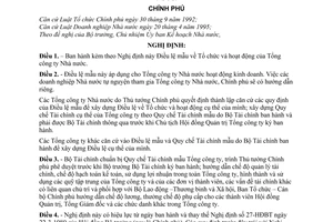 Nghị định 39-CP Điều lệ mẫu về Tổ chức và hoạt động của Tổng công ty Nhà nước