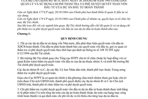 Thông tư 48-TC/ĐTPT quản lý chi phí thẩm tra phê duyệt quyết toán vốn đầu tư dự án hoàn thành