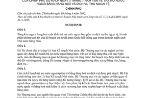 Nghị định 40-CP trả nợ nước ngoài bằng hàng hóa và dịch vụ thu ngoại tệ