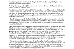 Chỉ thị 32/CT-UB-NCVX chuyển giao sự nghiệp BHXH ngành LĐTBXH LĐLĐ Việt Nam sang BHXH Việt Nam