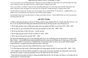 Nghị quyết 06/NQ-HĐND 1995 một số đề án chuyên ngành Bến Tre