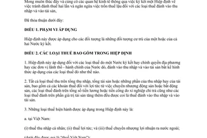 Hiệp định tránh đánh thuế hai lần ngăn ngừa việc trốn thuế lậu giữa Việt Nam Rumani