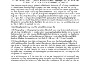 Chỉ thị 403-TTg chấn chỉnh công tác kiểm soát giết mổ động vật  kiểm tra vệ sinh thú y thực phẩm nguồn gốc động vật