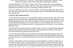 Thông tư 413 KTNN/ĐB đối tượng nội dung Kiểm toán Nhà nước Bộ Quốc phòng