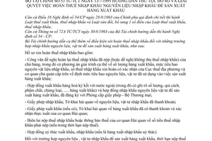 Thông tư 53-TC/TCT hướng dẫn thủ tục hồ sơ giải quyết hoàn thuế nhập khẩu nguyên liệu sản xuất