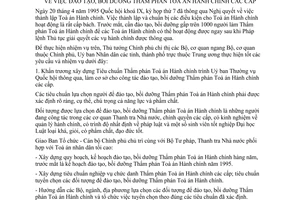 Chỉ thị 410-TTg đào tạo,thẩm phán toà án hành chính các cấp