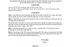 Nghị định 45-CP điều lệ bảo hiểm xã hội đối với sĩ quan, quân nhân chuyên nghiệp, hạ sĩ quan, binh sĩ Quân đội nhân dân và Công an nhân dân