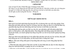 Nghị định 48-CP tổ chức và hoạt động Điện ảnh