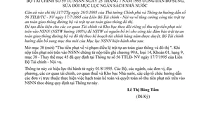 Thông tư 59 TC/NSNN sửa đổi mục lục ngân sách Nhà Nước