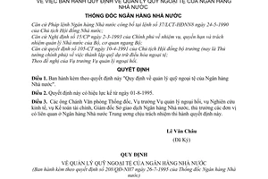 Quyết định 208/QĐ-NH7 Quy định quản lý quỹ ngoại tệ Ngân hàng Nhà nước