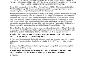 Thông tư liên tịch 16-LB/TT hướng dẫn giám định thương tật thương binh, người hưởng chính sách