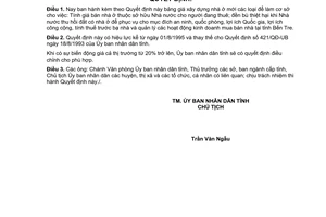 Quyết định 790/QĐ-UB năm 1995 về bảng giá xây dựng nhà ở mới