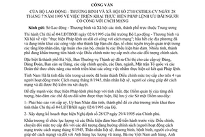 Công văn 2710/XSTBLS-CV triển khai thực hiện Pháp lệnh Ưu đãi người có công với cách mạng