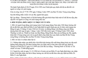 Thông tư 18-LĐTBXH/TT hướng dẫn chế độ trợ cấp, phụ cấp người có công cách mạng