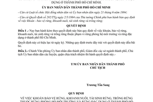 Quyết định 5700/QĐ-UB-KTNN khoán bảo vệ rừng khoanh nuôi