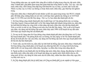 Chỉ thị 38/CT-UB-NCVX tăng cường công tác tổ chức cấp nước chữa cháy thành phố Hồ Chí Minh