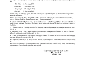 Chỉ thị 24/CT.UB năm 1995 phòng chống lụt bão An Giang