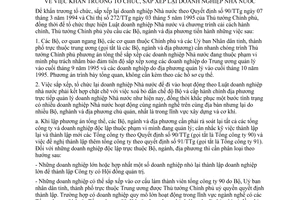 Chỉ thị 500-TTg khẩn trương tổ chức sắp xếp lại doanh nghiệp Nhà nước