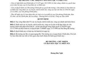 Quyết định 64/UB-QĐ năm 1995 công nhận xã huyện tỉnh là miền núi vùng cao