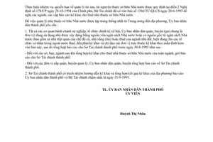 Công văn 2275/UB kê khai cho thuê nhà thuộc sở hữu Nhà nước