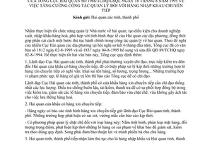 Công văn 1986/TCHQ-GSQL tăng cường công tác quản lý hàng nhập khẩu chuyển tiếp