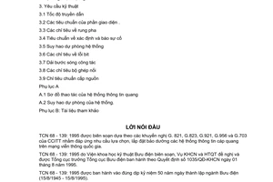 Tiêu chuẩn ngành TCN 68-139:1995 về hệ thống thông tin cáp sợi quang – Yêu cầu kỹ thuật do Tổng cục Bưu điện ban hành