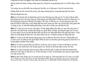 Thỏa thuận thành lập Uỷ ban hỗn hợp tác kinh tế khoa học kỹ thuật giữa Chính phủ Việt Nam Ma-lai-xi-a 1995