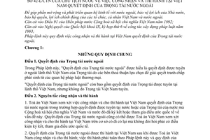 Pháp lệnh công nhận và thi hành tại việt nam quyết định của trọng tài nước ngoài 1995 42-L/CTN